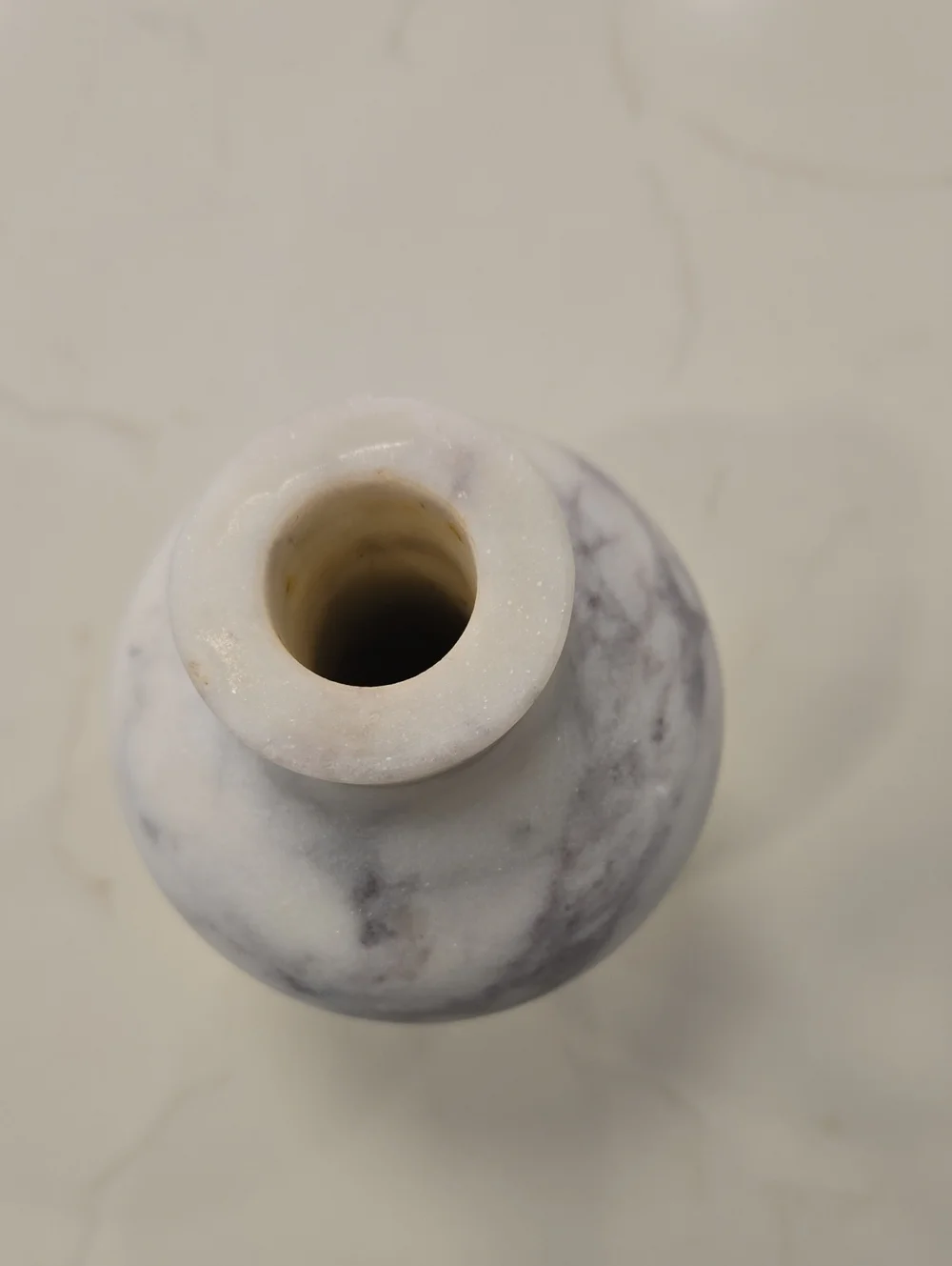 Marble Decorative Vase - White and Gray